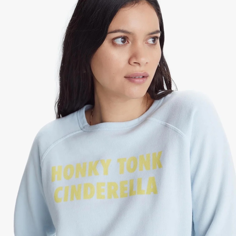 Mother - The Hugger Sweatshirt in Baby Blue Honky Tonk Cinderella size S - Picture 2 of 9